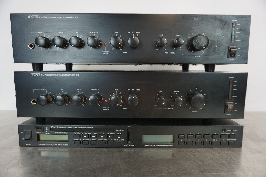 Apart MA125 Amplifier versterker + BGM3000, Ophalen, Gebruikt, 120 watt of meer, Overige merken