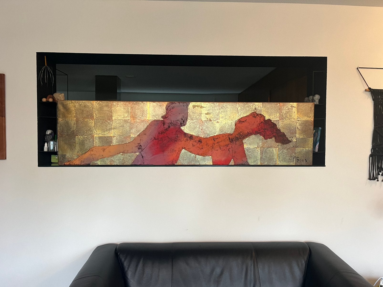 Schilderij Sjer Jacobs bxh=200x50cm, Ophalen