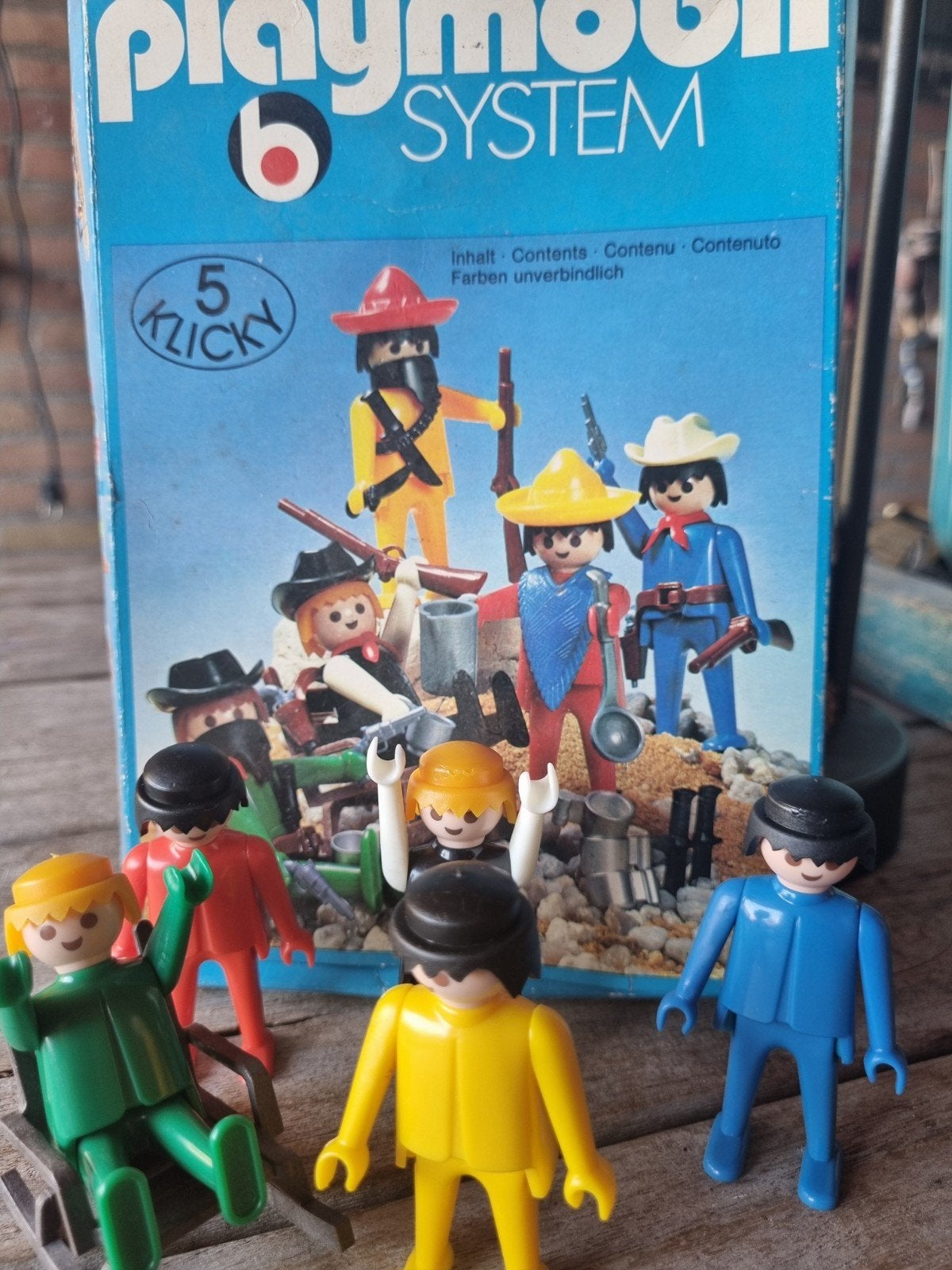 Playmobil System 3241 Western set met 5 Klicky figuren, Complete set, Zo goed als nieuw, Figuren, Historisch