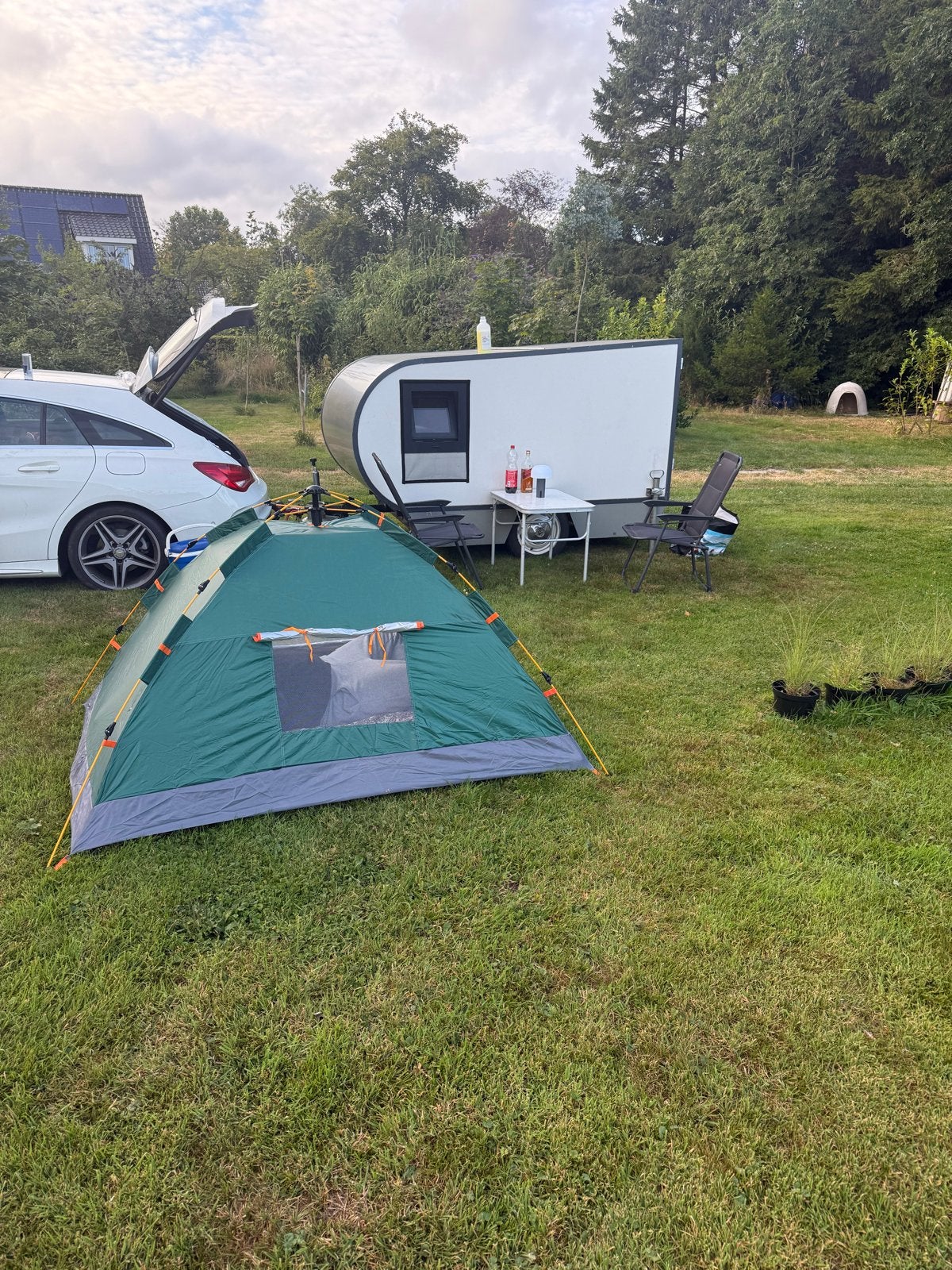 Goed geïsoleerde teardrop Minicaravan Compact en Comfortabel, Caravans en Kamperen, Caravans, Overige merken, Vast bed, Tot en met 2
