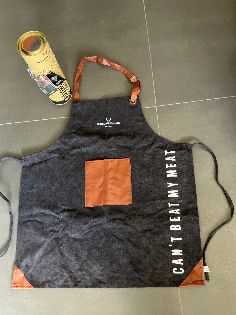 Gusta, Nieuwe BBQ / keuken schort, Ophalen of Verzenden, Nieuw, Zwart, Schort