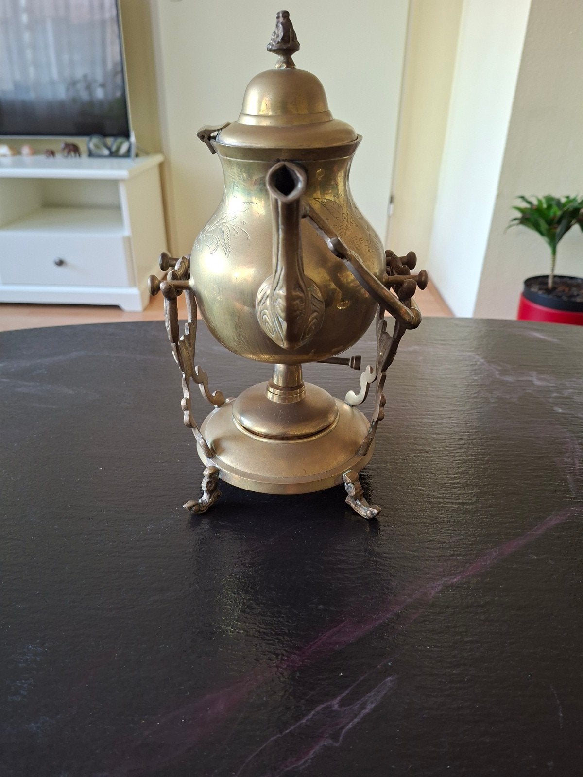 Antieke messing theepot, Ophalen of Verzenden