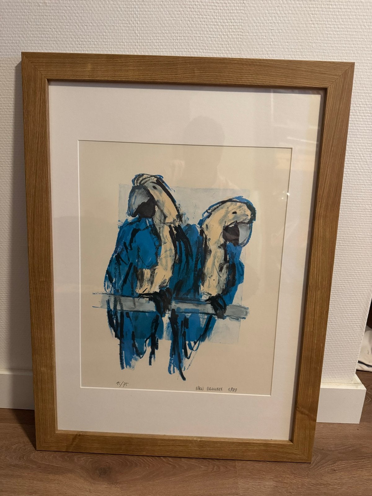 Ellen Meuwese - Twee Papegaaien (1999), Antiek en Kunst, Ophalen, Flora en Fauna, Zeefdruk, 1950 - 1999