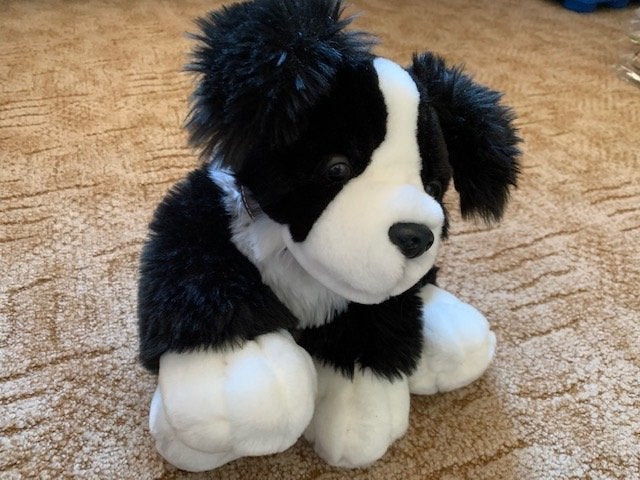 Knuffel hond Border collie zwart wit 30 cm, Ophalen of Verzenden, Nieuw, Overige typen