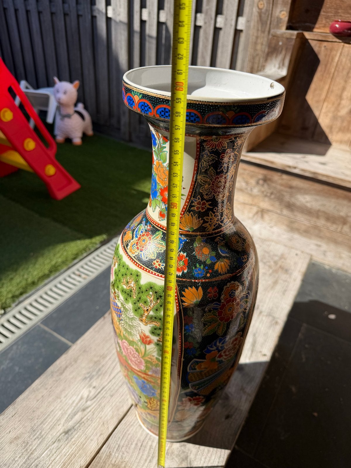 Grote Oosterse Vaas met Rijke Decoratie - 60 cm Hoog, Ophalen
