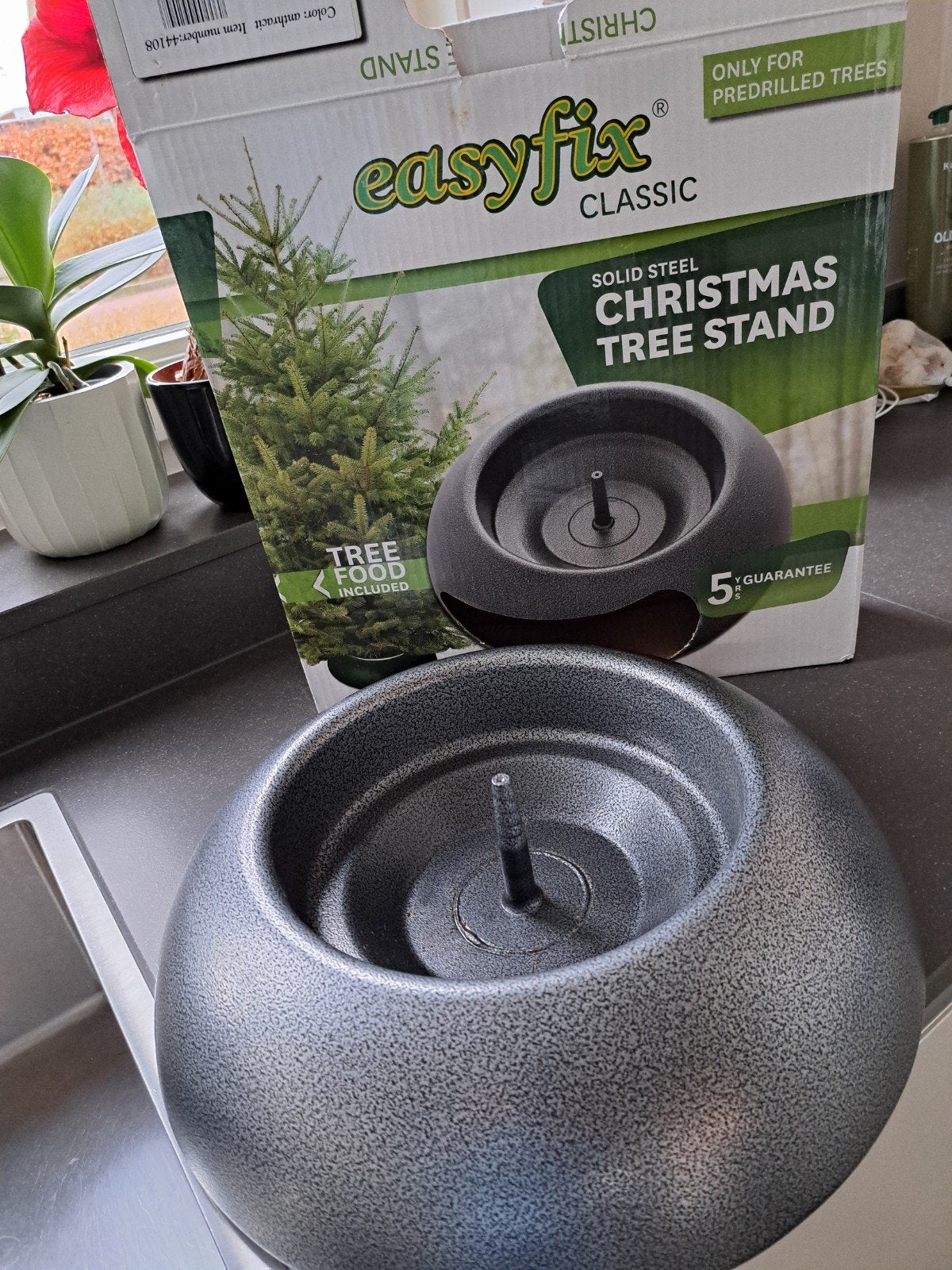Easyfix Classic Kerstboomstandaard - Massief Staal, Ophalen, Zo goed als nieuw, Grijs, Metaal