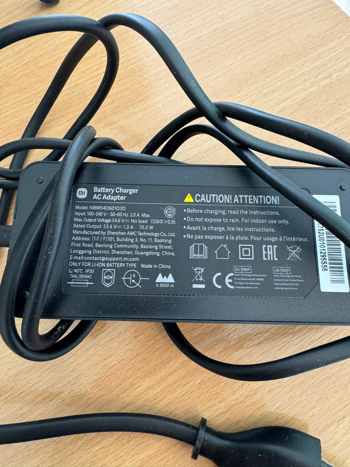 Xiaomi Scooter 5 Pro Batterijlader AC Adapter (NBW54D601D3D), Ophalen of Verzenden, Gebruikt