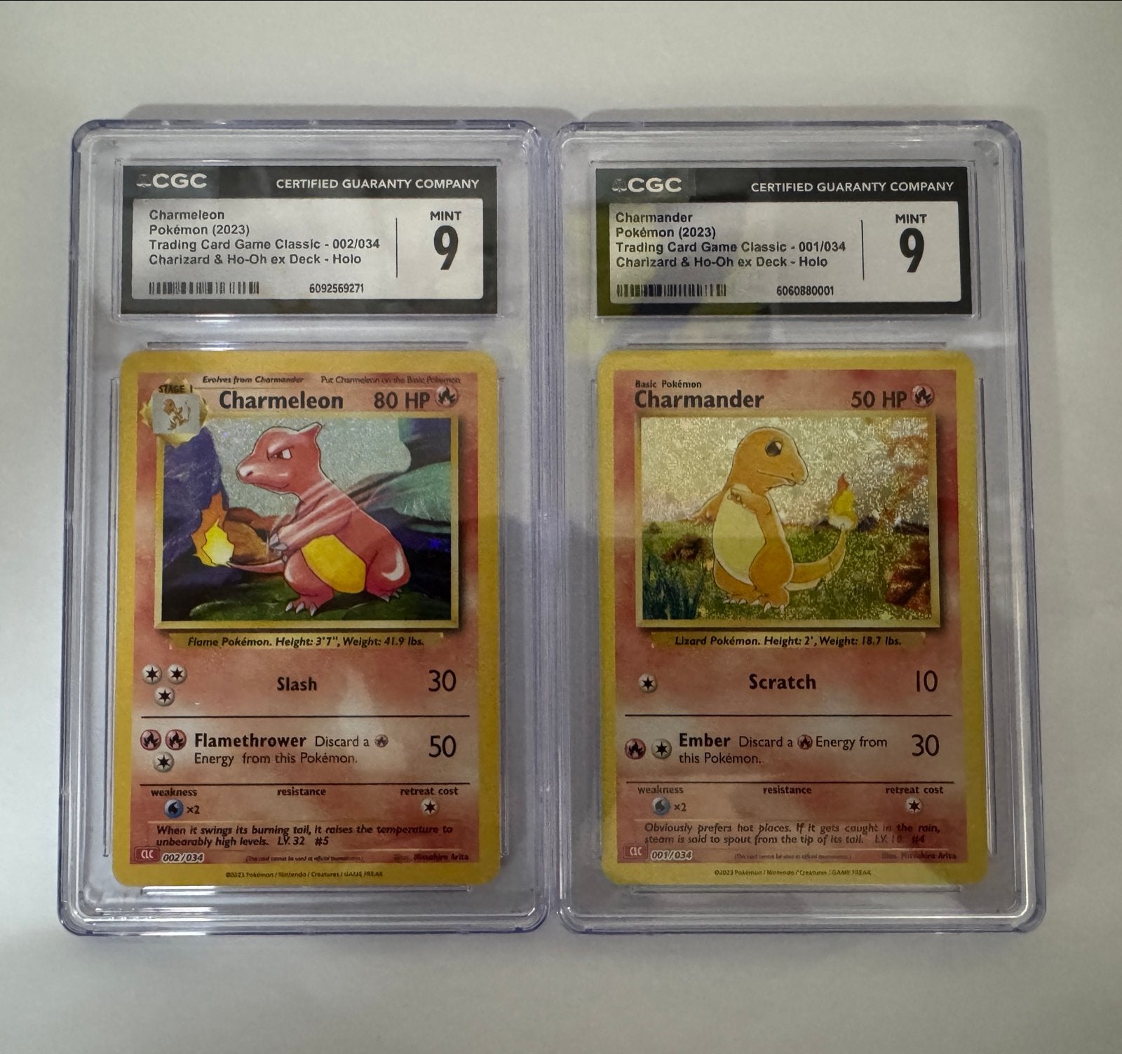 CGC 9 Charmander & Charmeleon Holo Pokémon 2023 Set, Verzenden, Zo goed als nieuw, Meerdere kaarten, Foil