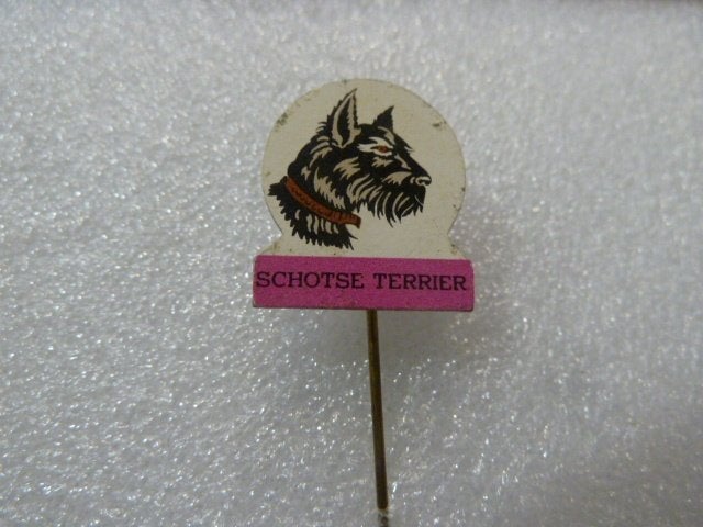 Vintage Speldje Schotse Terriër Hond, Ophalen of Verzenden, Gebruikt, Dier of Natuur, Speldje of Pin