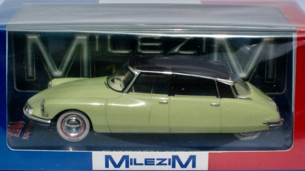 Citroen DS 19 1956 Champagne met Aubergine dak Milezim 1:43, Ophalen of Verzenden, Nieuw, Auto, Overige merken