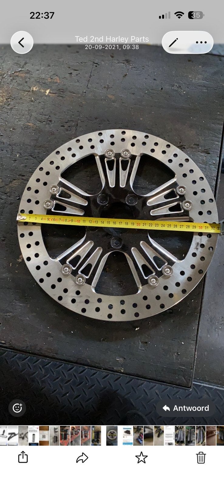 Roland Sands 13” semi floating remschijf, Motoren, Onderdelen | Merk-onafhankelijk, Ophalen of Verzenden, Gebruikt