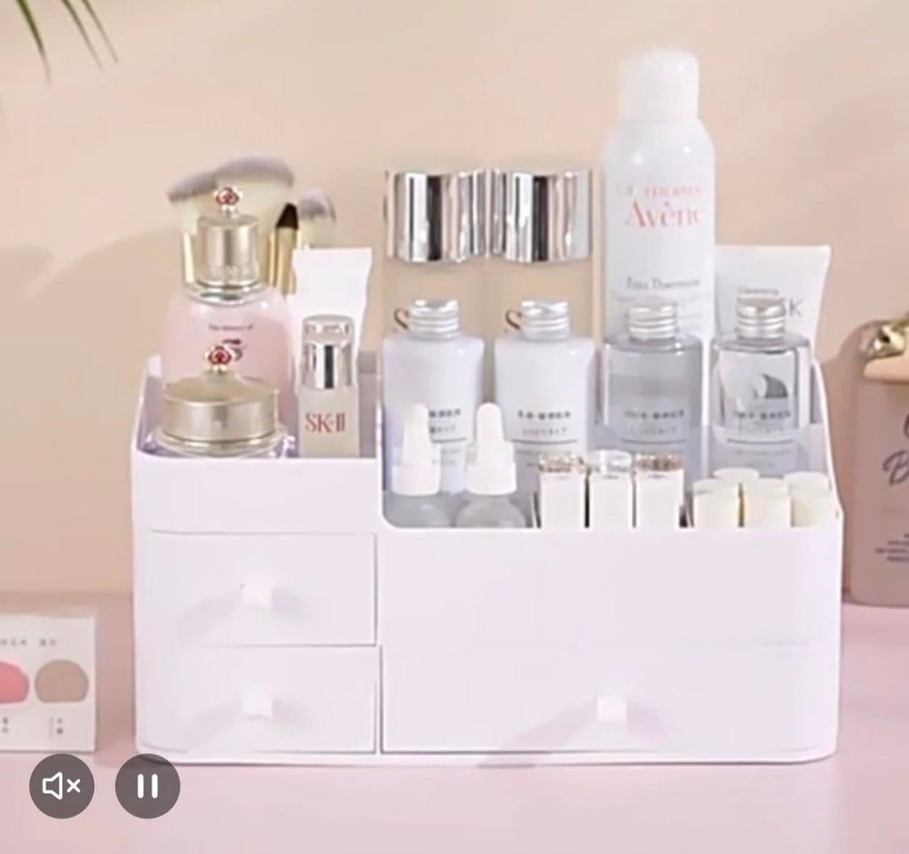 Make-up Organizer met Lades - Wit, Gehele gezicht, Wit, Ophalen of Verzenden, Zo goed als nieuw