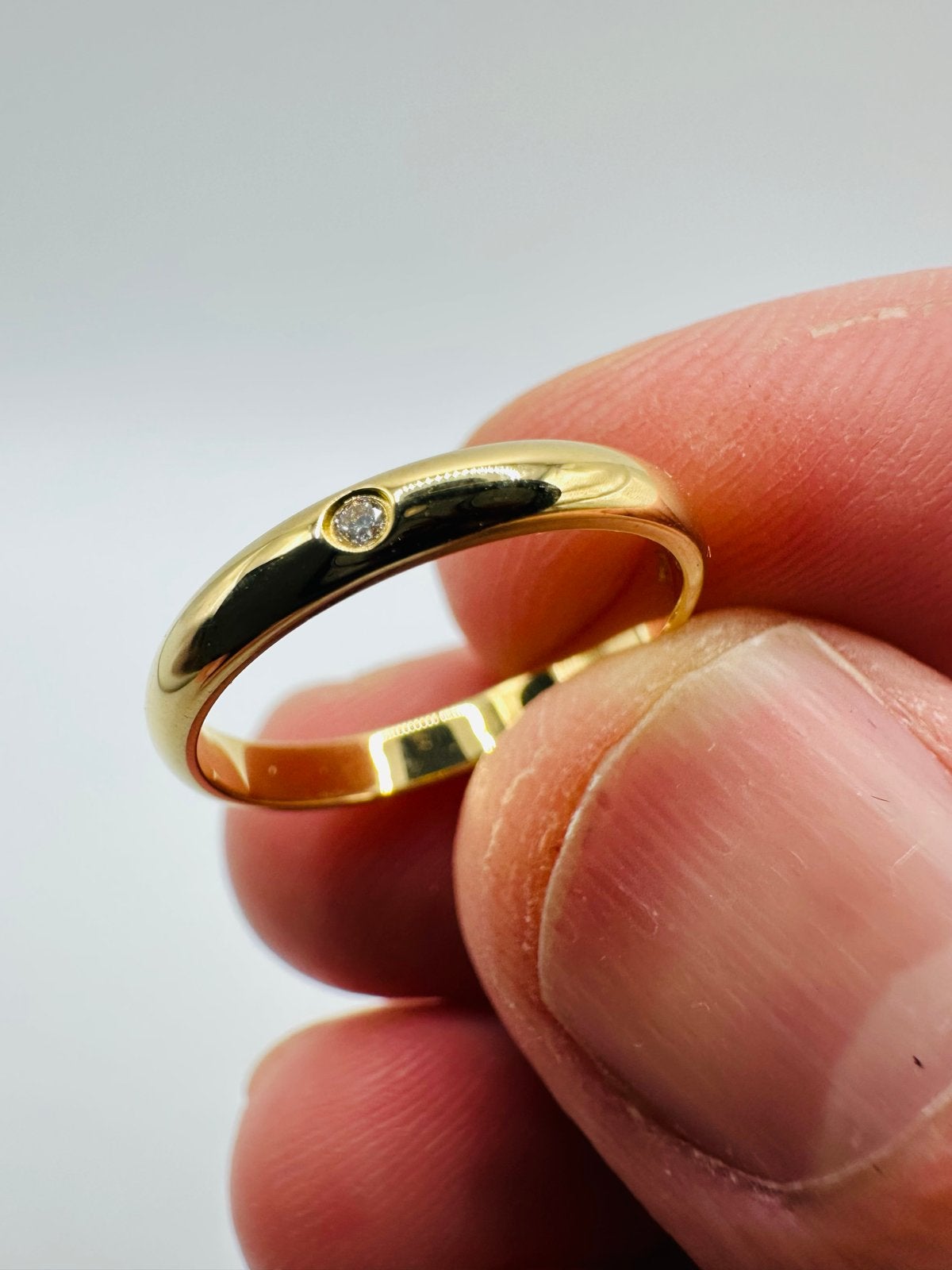 Cartier 18kt Geelgouden Trouwring met Diamant - Maat 49, Ophalen of Verzenden, Dame of Heer, Met edelsteen, Goud