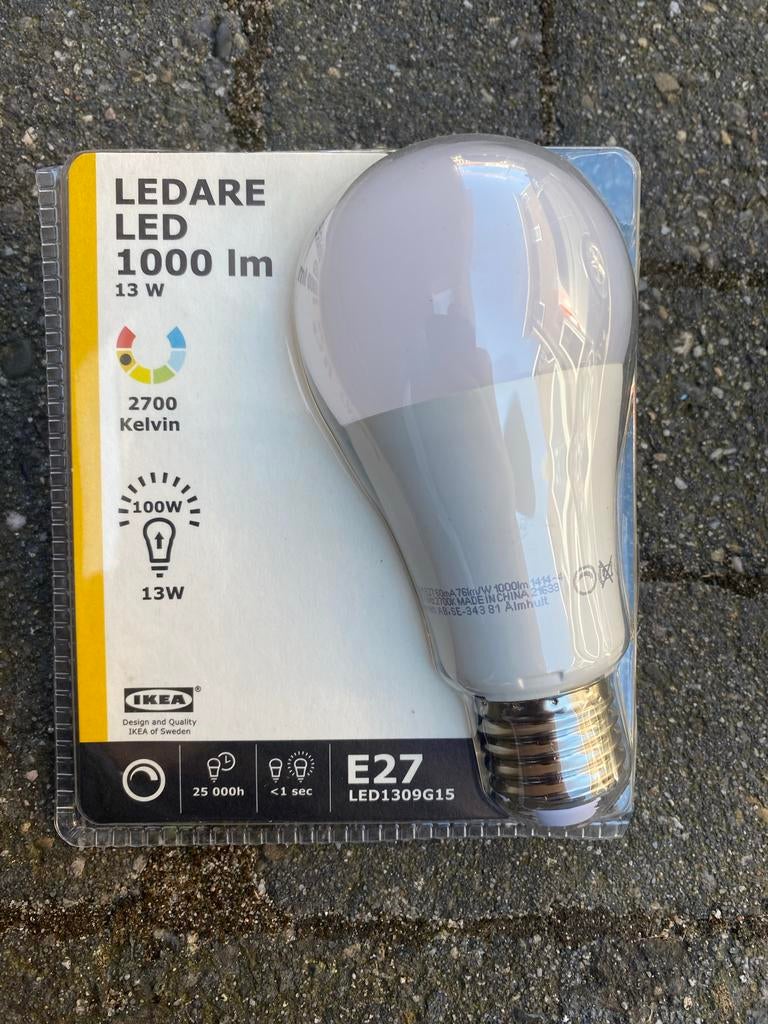 12 lampen, IKEA LEDARE LED E27 1000lm 13W Nieuw, Ophalen, Ikea, ?, Rond