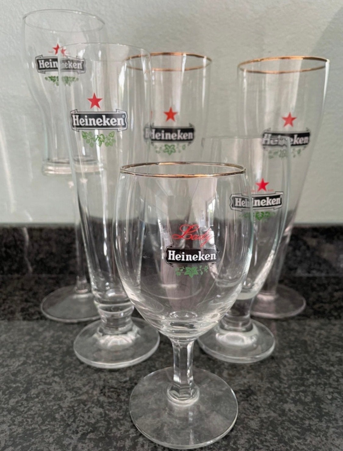 Heineken bierglazen set - diverse modellen, Ophalen of Verzenden