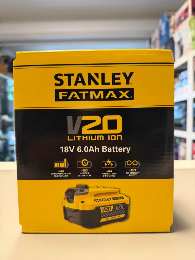Stanley SFMCB206-XJ V20 batt  18 Volt 6,0 Ah Li-ion, Ophalen of Verzenden, Zo goed als nieuw, Nvt, Nvt