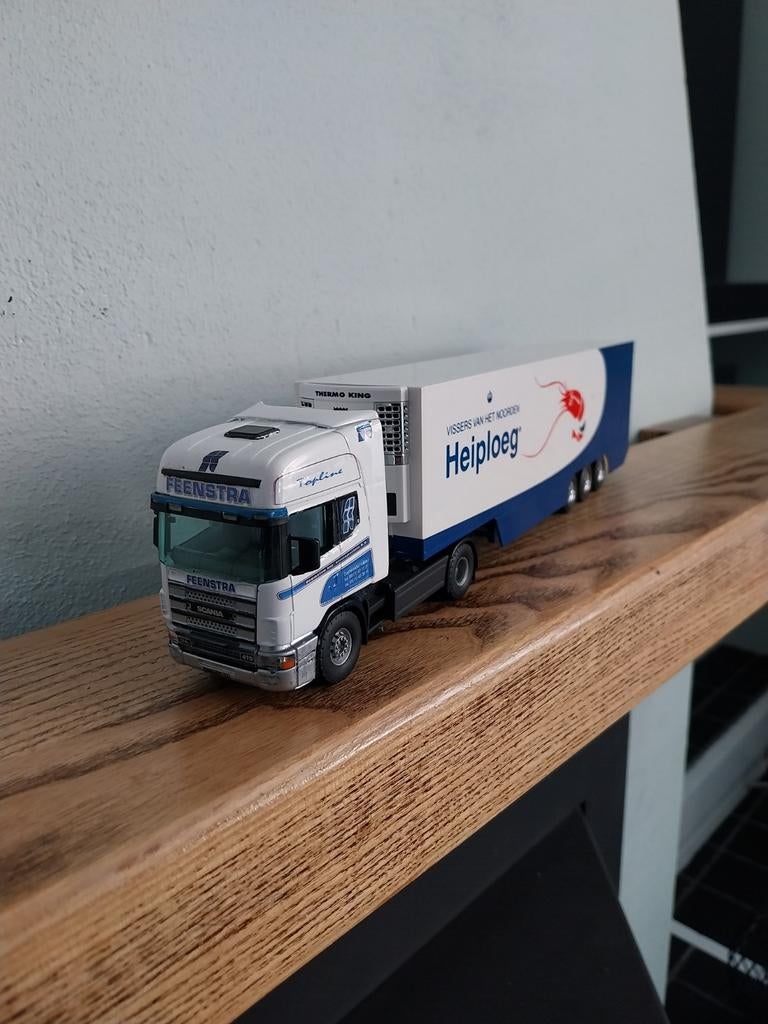 Feenstra damwoude scania topline met Heiploeg koeloplegger, Hobby en Vrije tijd, Modelauto's | 1:50, Ophalen of Verzenden, Zo goed als nieuw