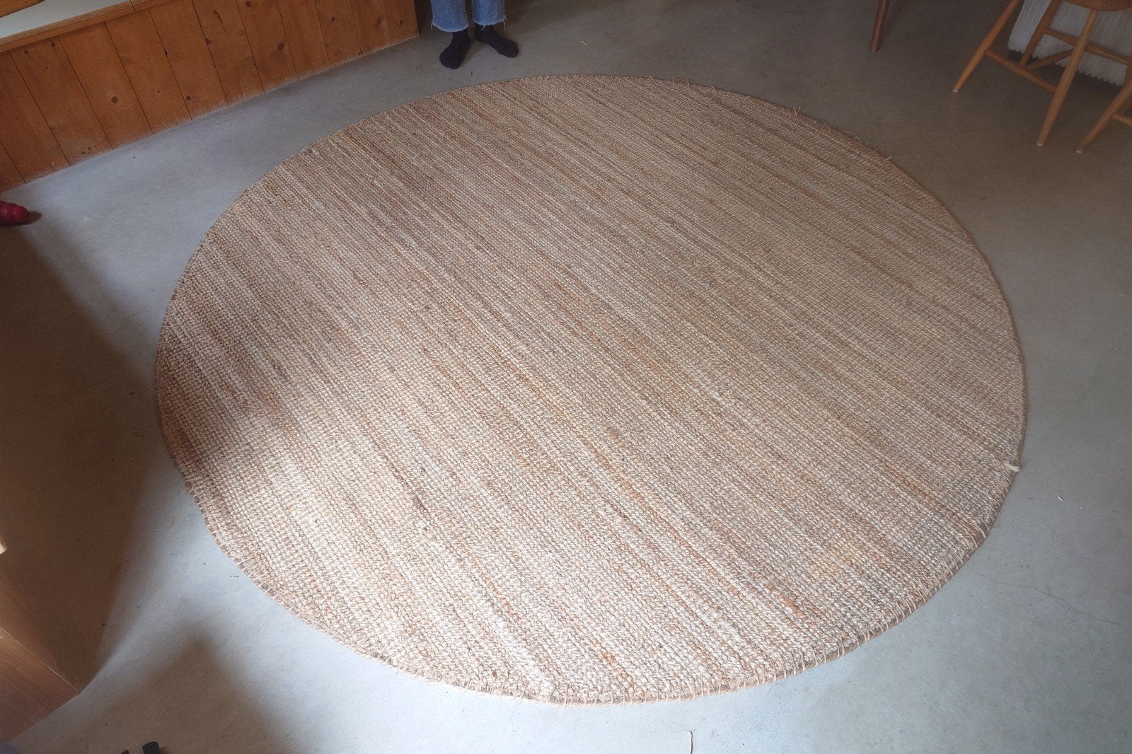 Rond juten vloerkleed, Ophalen, Gebruikt, Bruin, Rond