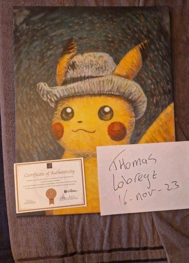 pokemon van gogh pikachu L, Hobby en Vrije tijd, Ophalen of Verzenden, Nieuw, Overige typen