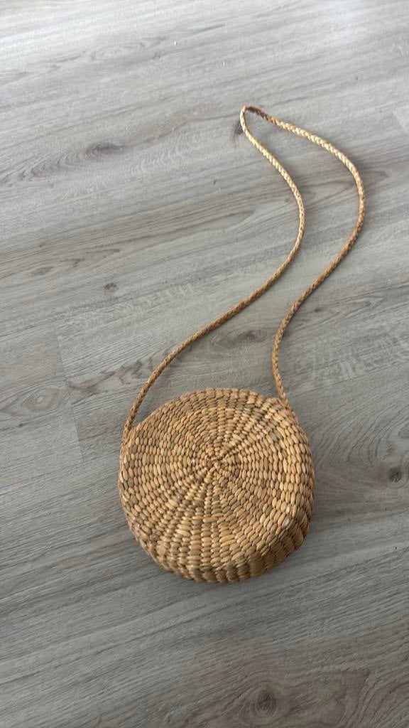 Rieten hand tasje, Ophalen of Verzenden, Zo goed als nieuw, Handtas