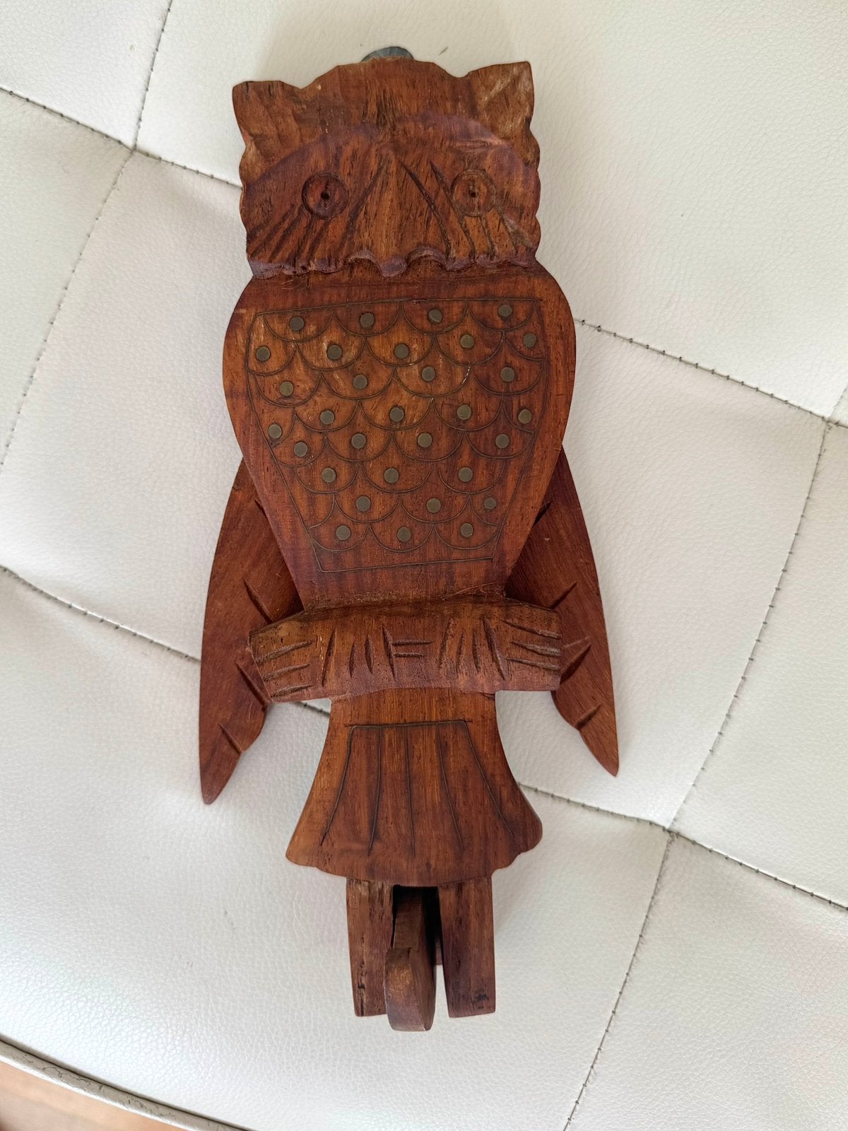 Vintage Houten Uil Wandhaak – met Beweegbare Vleugels, Overige onderwerpen, Ophalen of Verzenden, Wanddecoratie, Hout