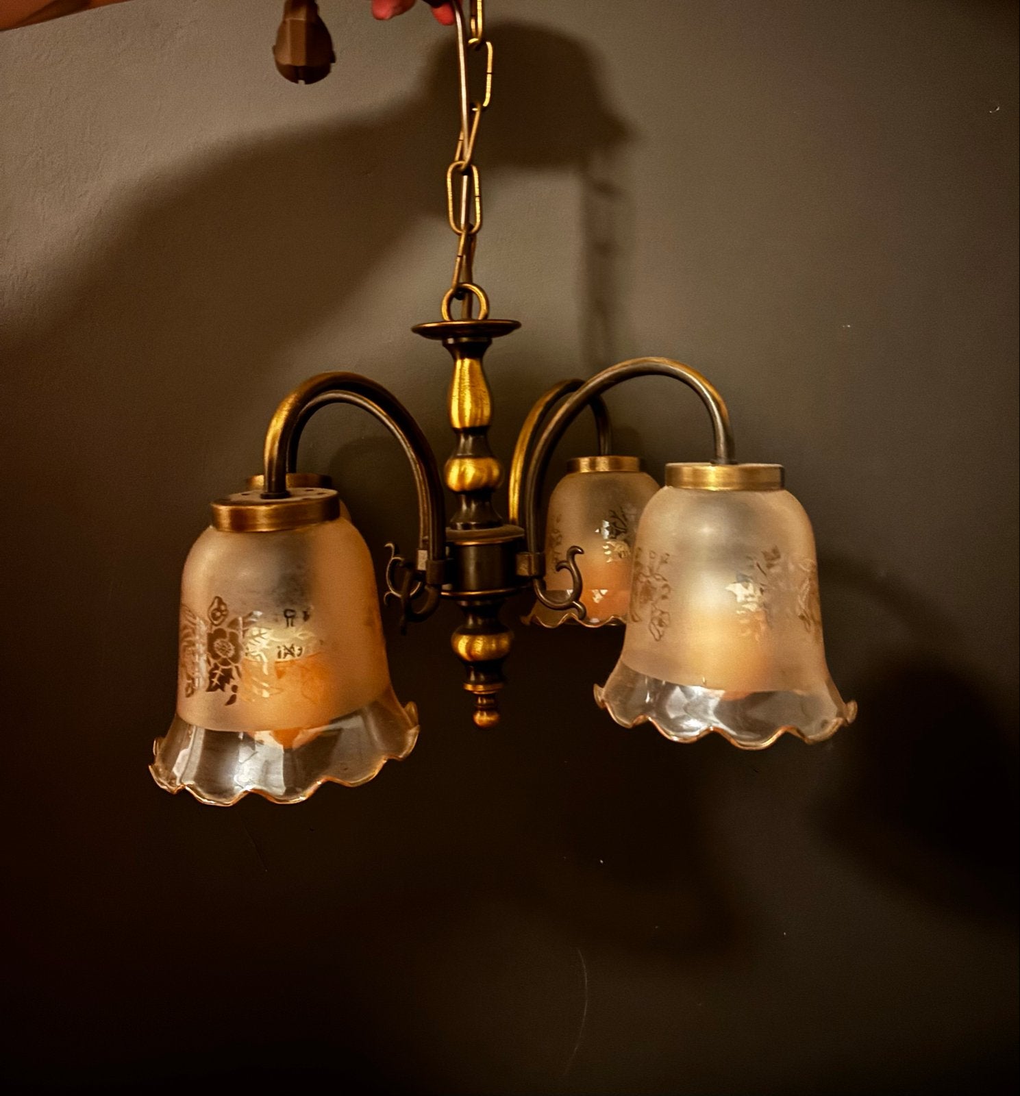 Originele Tabbert hanglamp met 4 kappen, Ophalen
