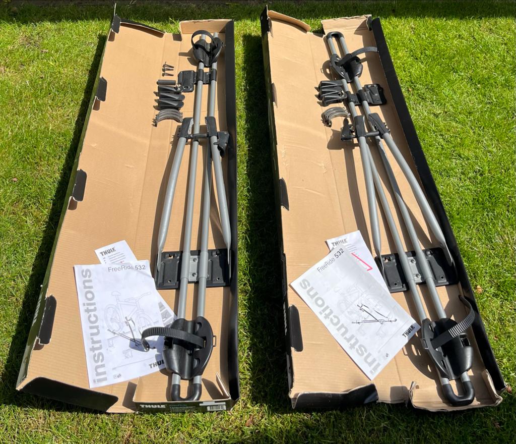 Thule FreeRide 532 fietsendrager (set van 2), Auto diversen, Fietsendragers, Ophalen, 2 fietsen, Zo goed als nieuw, Dakdrager