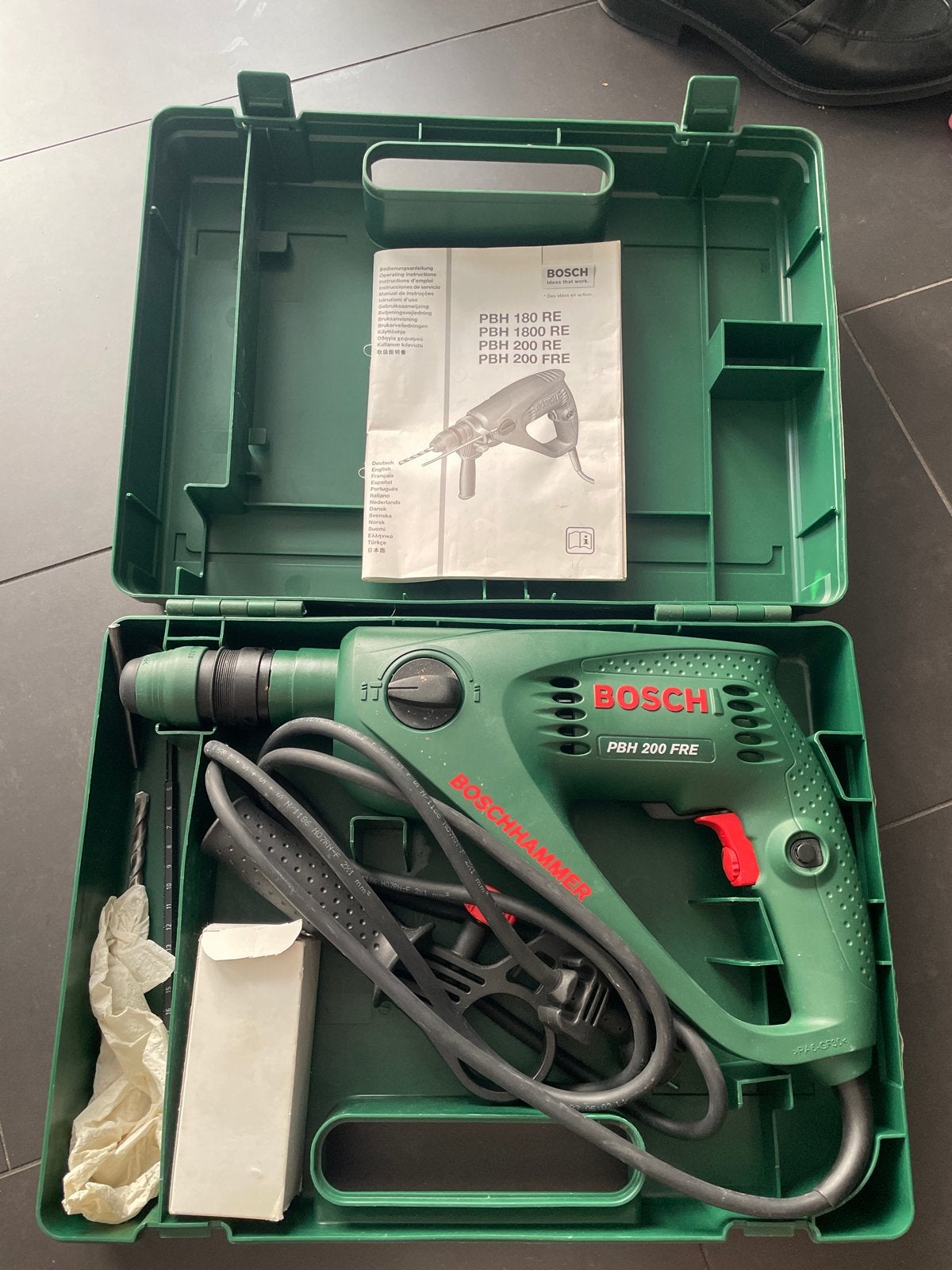 Bosch PBH 200 FRE Boorhamer SDS-plus in koffer, Boor- en/of Breekhamer, Ophalen of Verzenden, Klopboormechanisme, Gebruikt