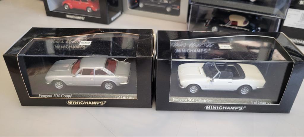 Minichamps Peugeot 504 Coupe en Cabrio, Ophalen of Verzenden, Zo goed als nieuw, Auto, MiniChamps