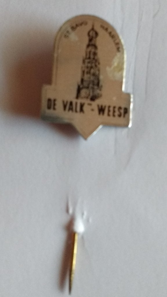 Speldje St. Bavo Haarlem De Valk Weesp, Verzamelen, Speldjes, Pins en Buttons, Ophalen of Verzenden, Zo goed als nieuw, Stad of Land