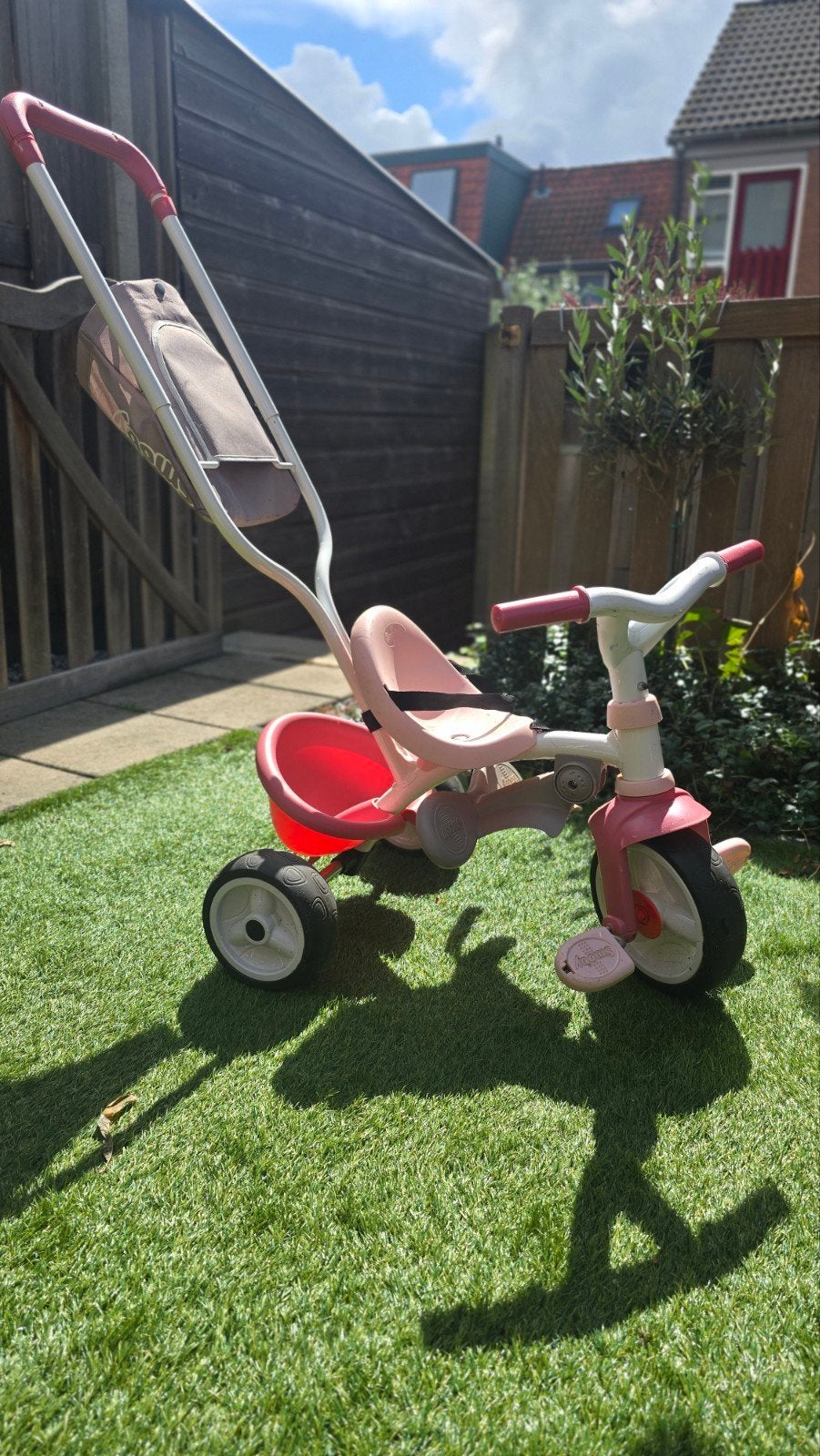 Smoby driewieler met duwstang en opbergzakje, Kinderen en Baby's, Ophalen, Zo goed als nieuw, Trapvoertuig