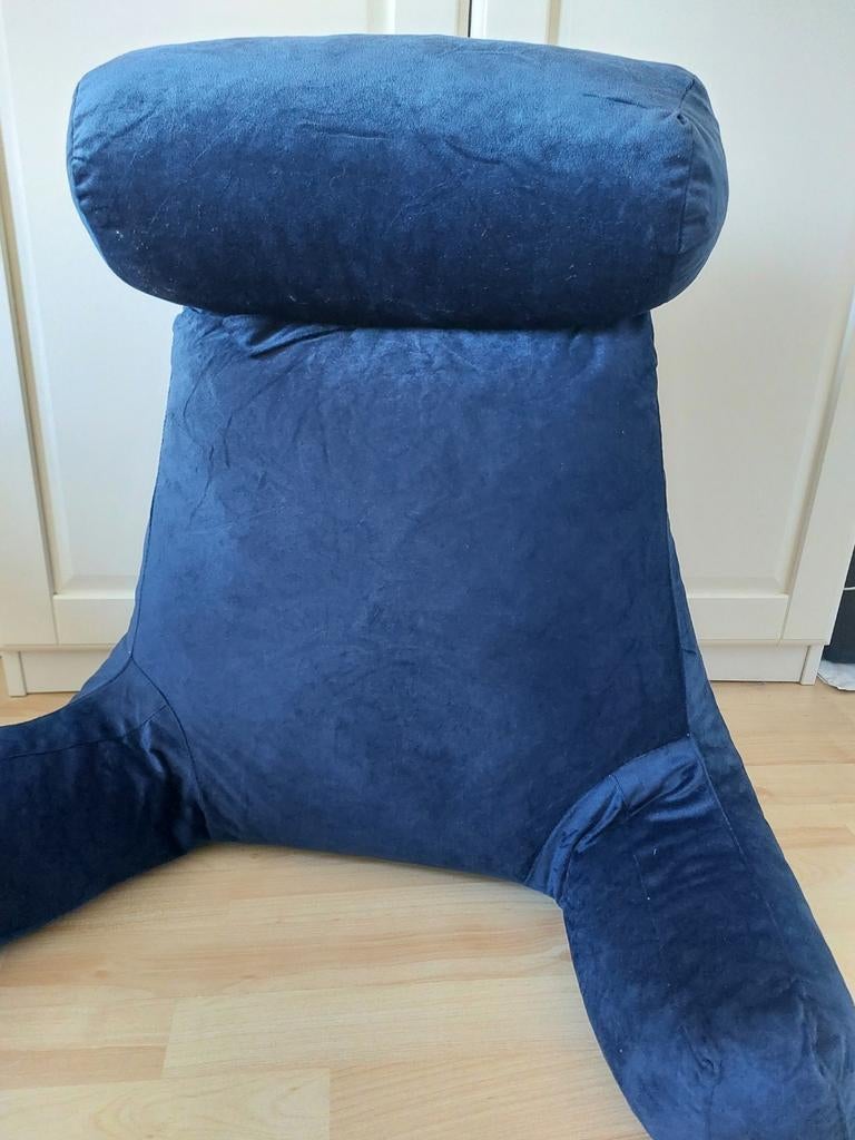 2 Zitkussens met afneembaar hoofdkussen - Donkerblauw, Huis en Inrichting, Ophalen, Zo goed als nieuw, Blauw, Overige vormen