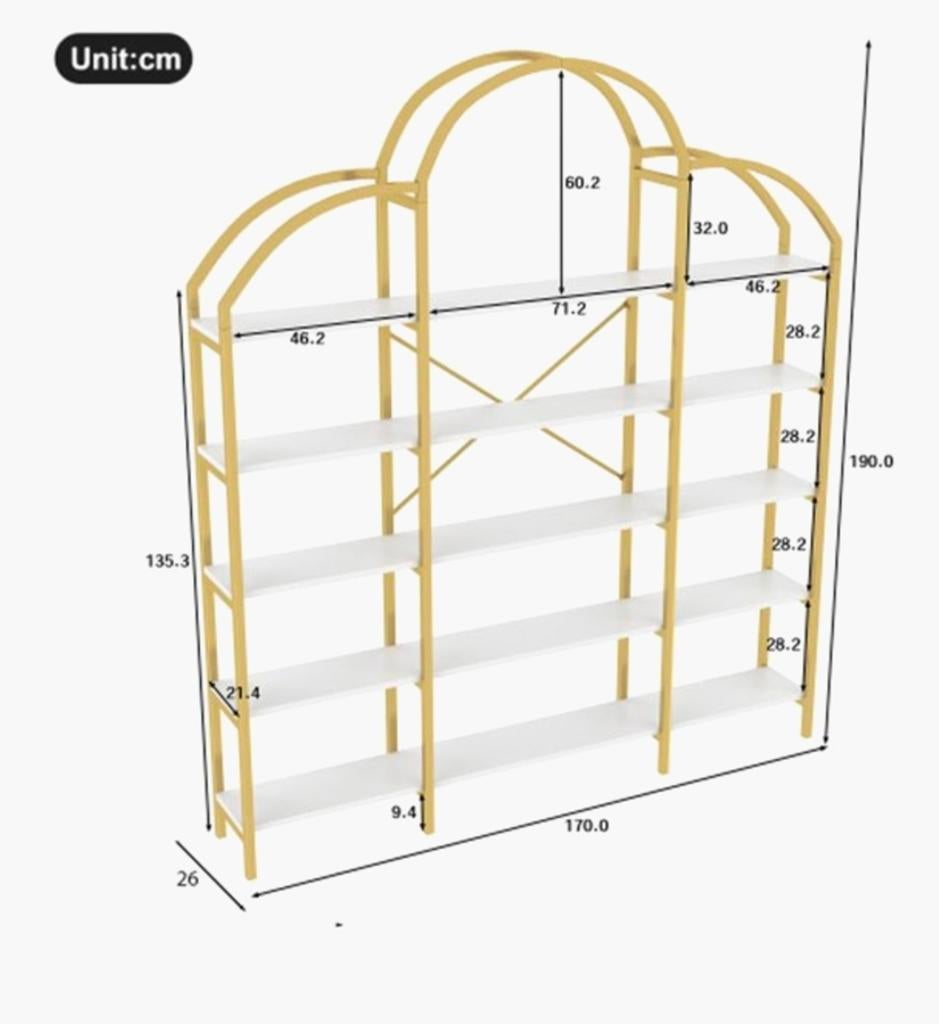 Prachtige luxe vakkenkast / roomdivider in goudkleur, Ophalen, Zo goed als nieuw, 25 tot 50 cm