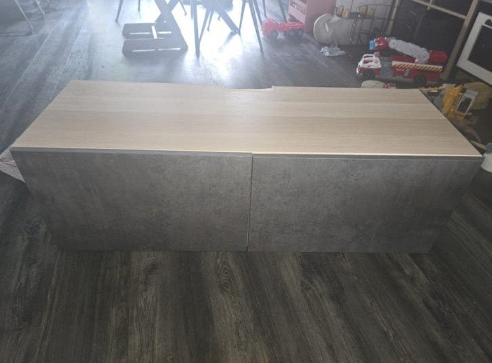 IKEA Besta TV-meubel, Ophalen, 100 tot 150 cm, Eikenhout, Zo goed als nieuw
