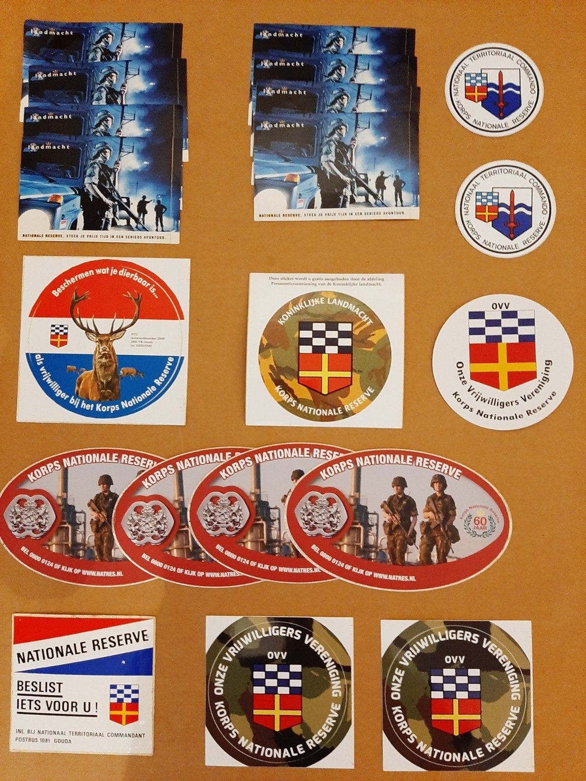 Stickers Nationale Reserve NATRES LANDMACHT  KL, Verzamelen, Ophalen of Verzenden, Zo goed als nieuw, Bedrijf of Vereniging