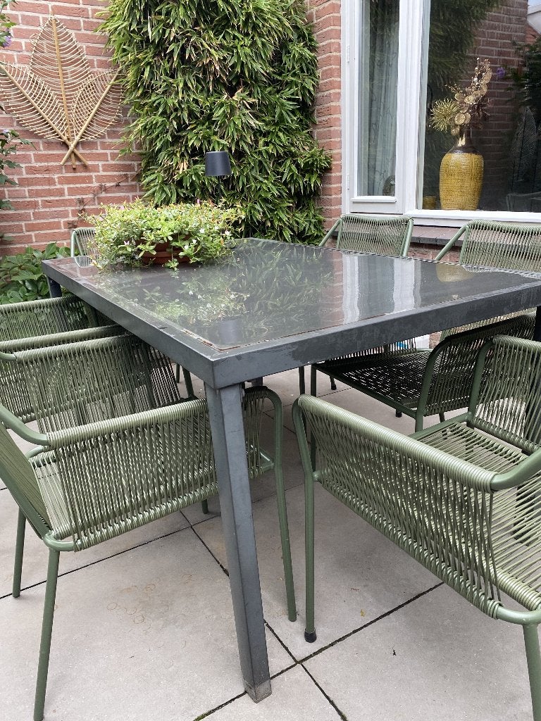Tuintafel 1,60 m, Tuin en Terras, Ophalen, Gebruikt, Rechthoekig, Aluminium
