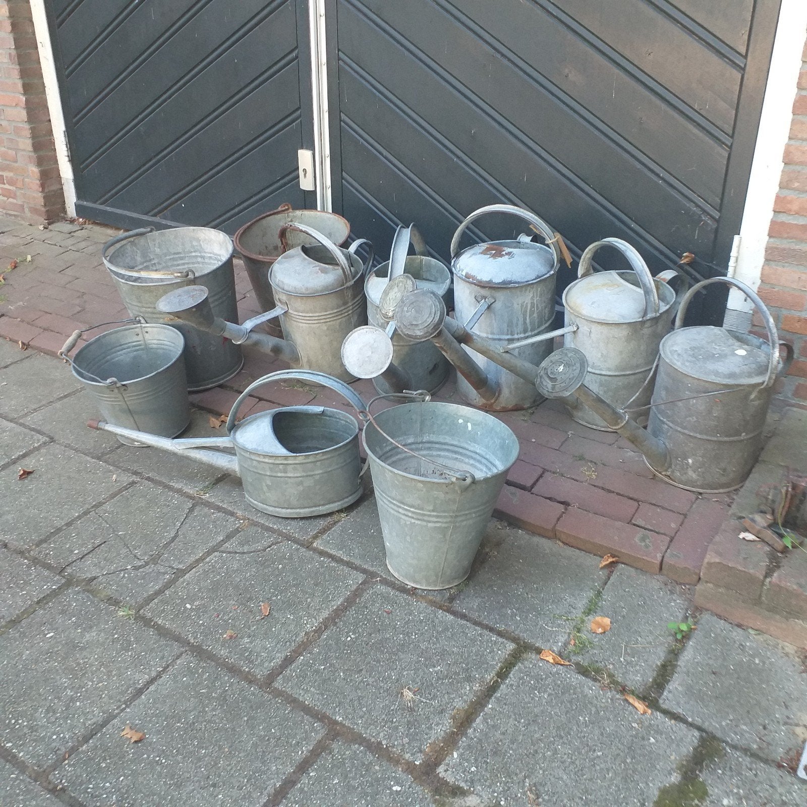 zinken gieter , emmer vanaf 15 , per stuk, Antiek en Kunst, Curiosa en Brocante, Ophalen
