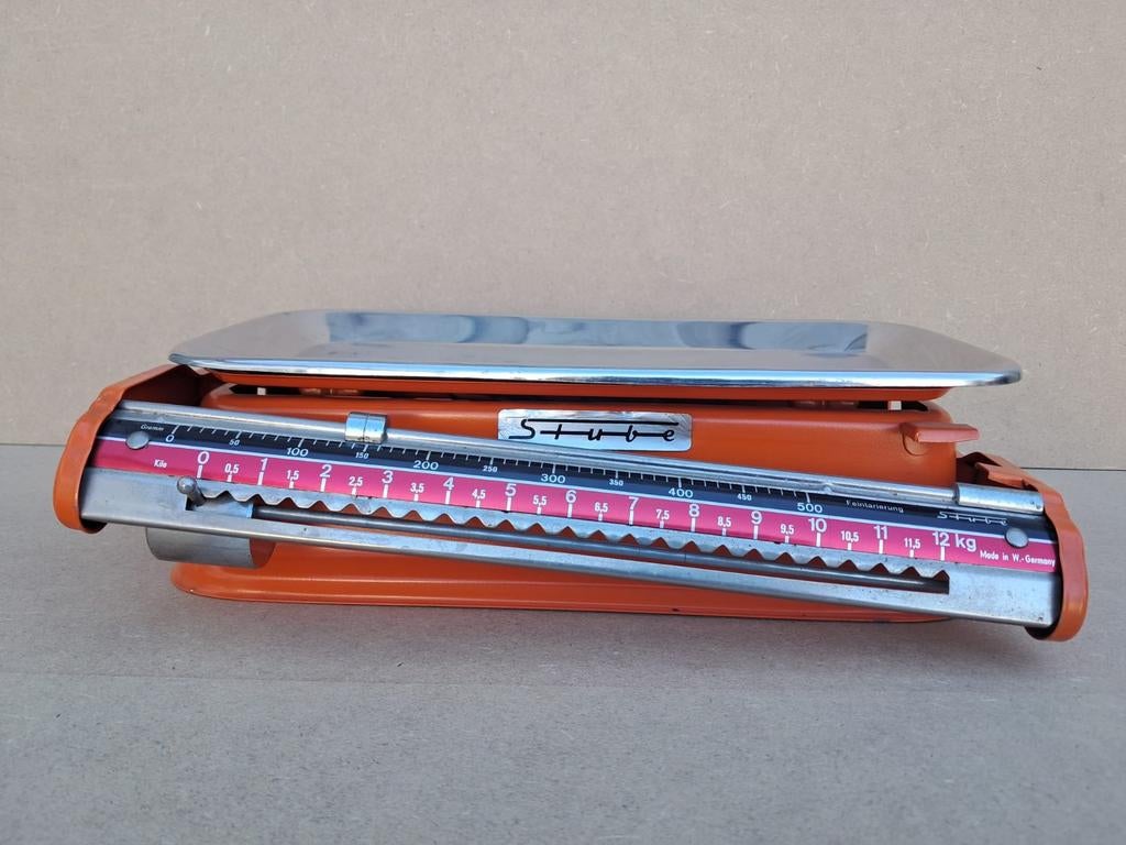 Vintage Stube weegschaal oranje jaren 60, Ophalen of Verzenden