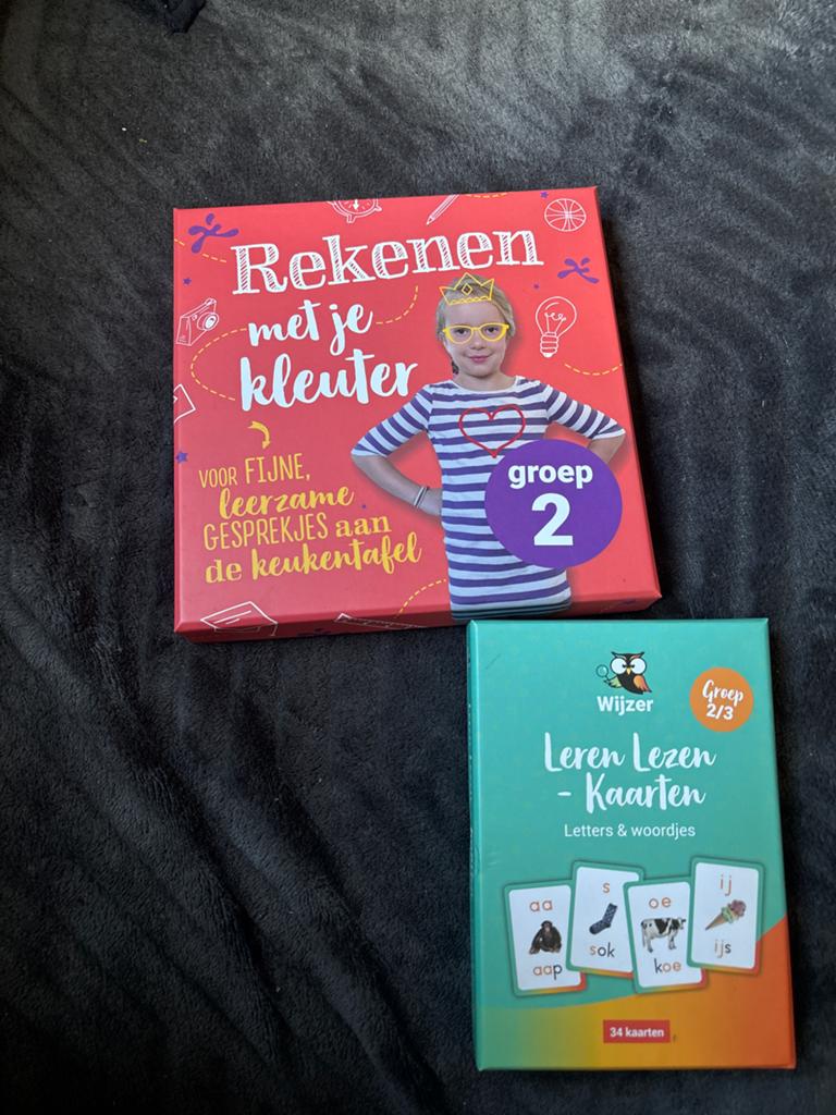 Rekenen met je kleuter & Leren Lezen Kaarten, Ophalen, Jongen of Meisje, Zo goed als nieuw, Voorleesboek