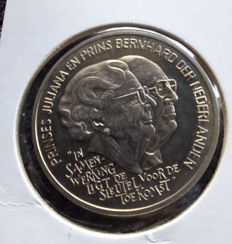 Juliana en en Bernhard te samenwerking 2,5 ECU 1994 (#10), Postzegels en Munten, Penningen en Medailles, Ophalen of Verzenden