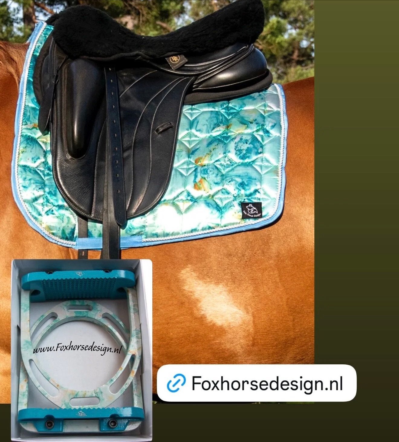 Nieuw! Mint setje full dekje en beugels, Dieren en Toebehoren, Paarden en Pony's | Dekens en Dekjes, Full (L), Ophalen of Verzenden