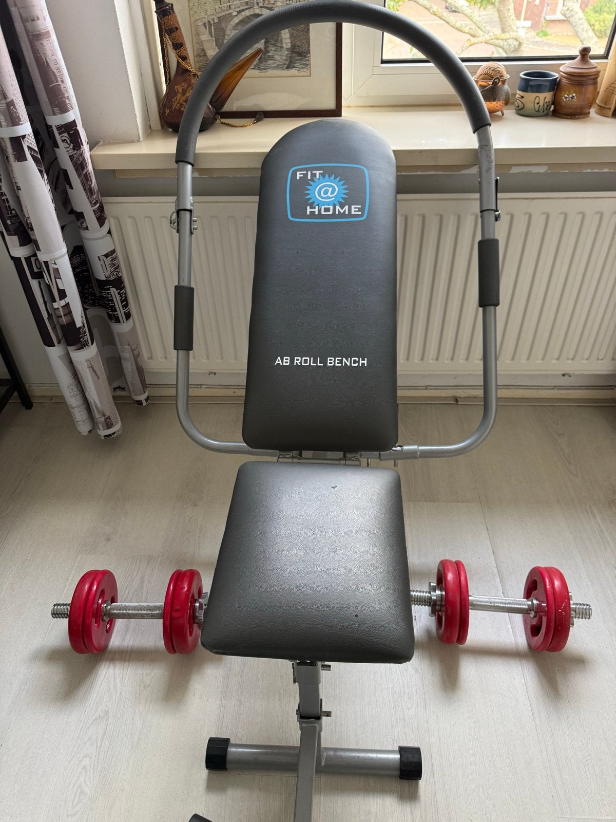 Fit@Home AB Roll Bench met dumbbells, Sport en Fitness, Ophalen, Gebruikt, Buik, Fitnessbank