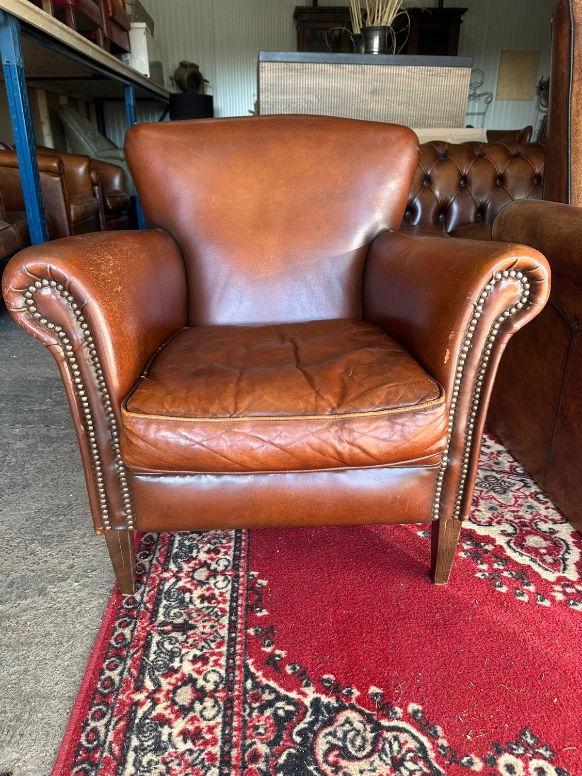 Mooie schapenleren fauteuil. Muylaert., Ophalen, Gebruikt, ., Chesterfield