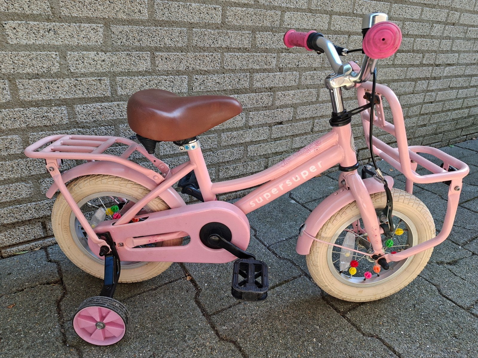 meisjes fiets 12 inch en 14 inch met zijwieltjes, Fietsen en Brommers, Ophalen, Gebruikt, Minder dan 16 inch, Zijwieltjes