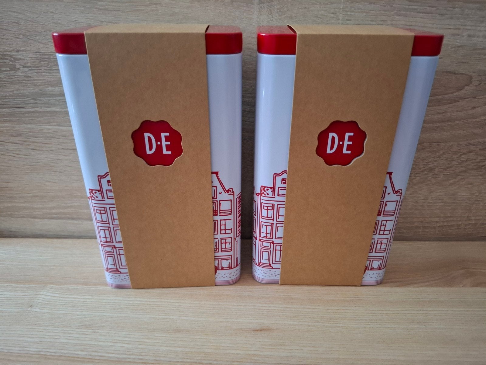 Douwe Egberts bewaarblik - 2 stuks - nieuw!, Ophalen of Verzenden, Nieuw, Metaal