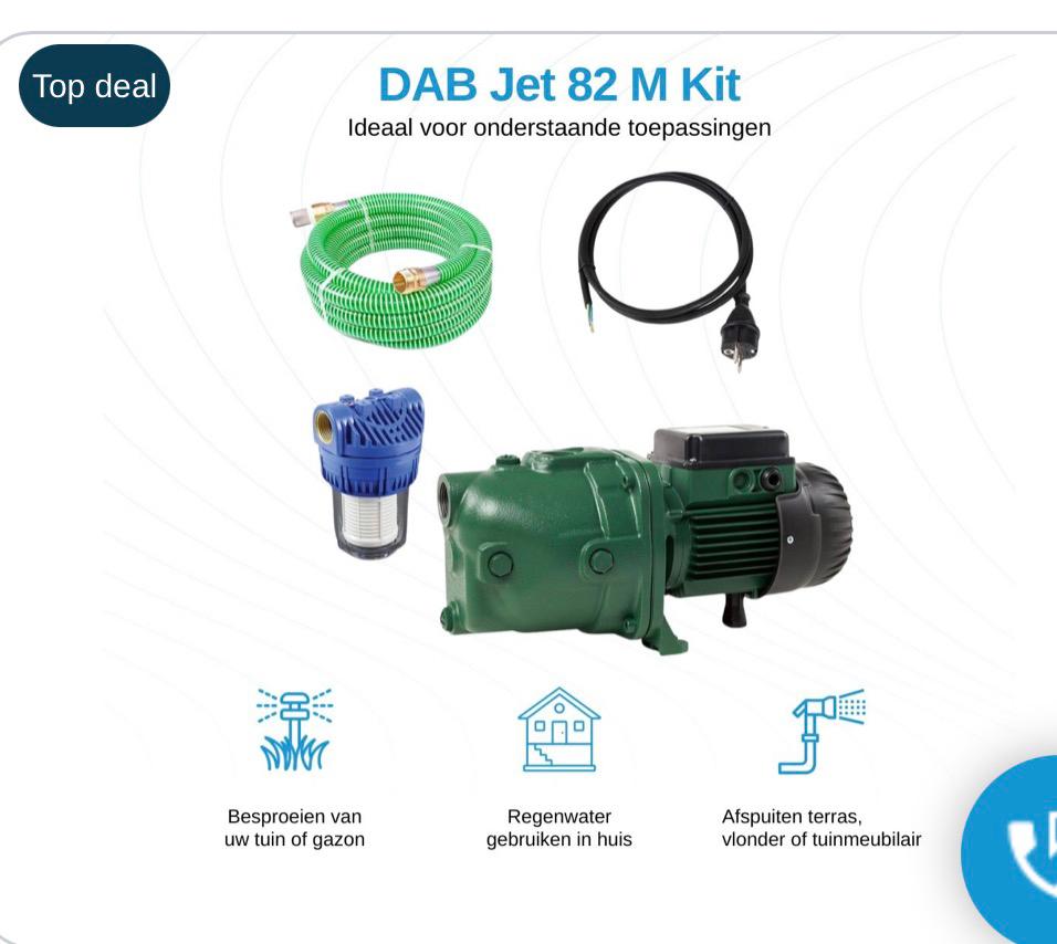 Waterpomp Nieuw DAB Jet 82 M met aanzuigslang en voorfilter, Ophalen, Zo goed als nieuw, Beregeningspomp
