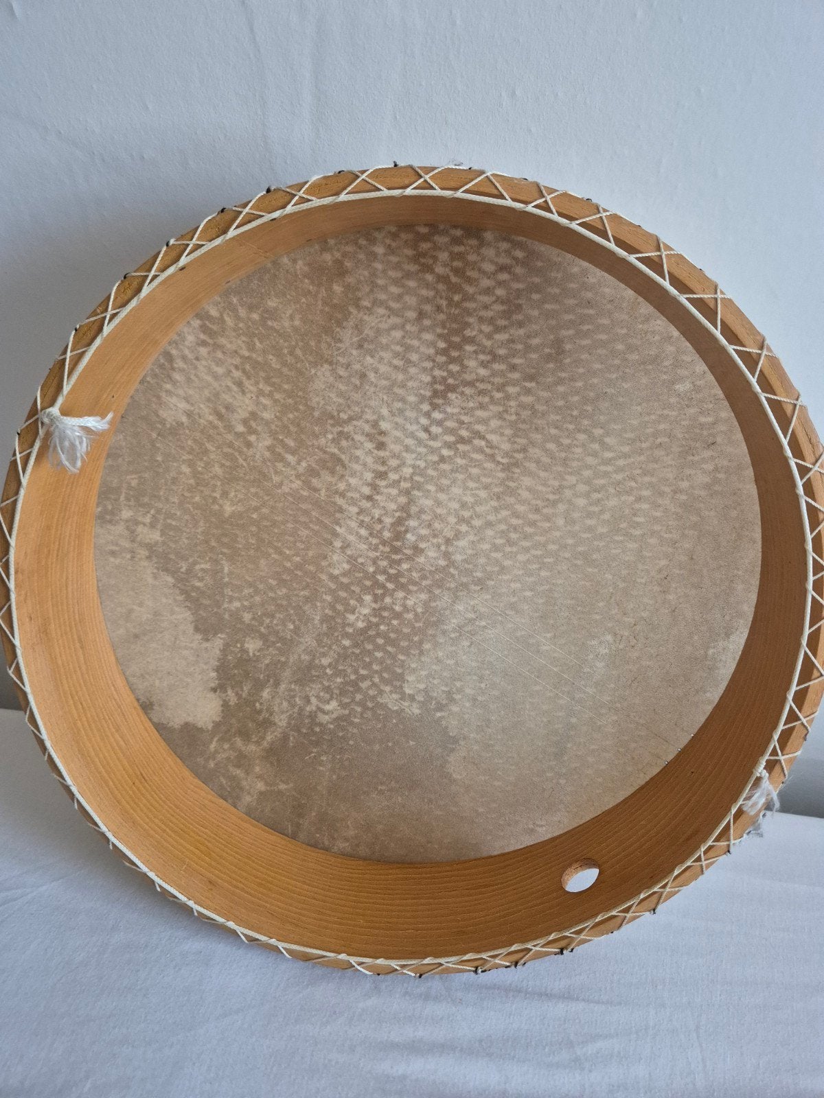 Vintage handgemaakte adjun/ bendir met natuurlijke huid, Ophalen of Verzenden, Gebruikt, Overige merken
