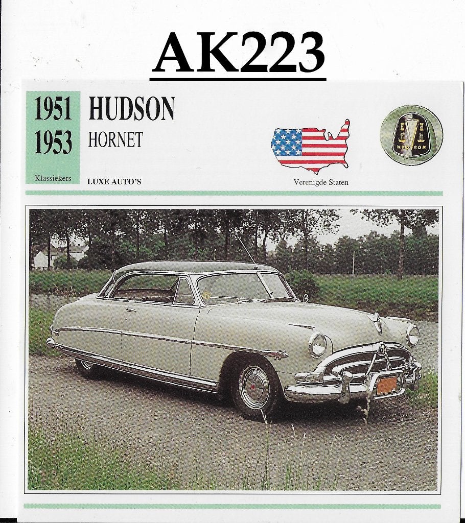 Ak223 autokaart hudson hornet ( 1951 / 1953 ), Ophalen of Verzenden, Zo goed als nieuw, Auto's
