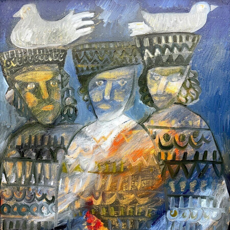 Poso Shahidi (1952) - 'Mensen', Ophalen of Verzenden