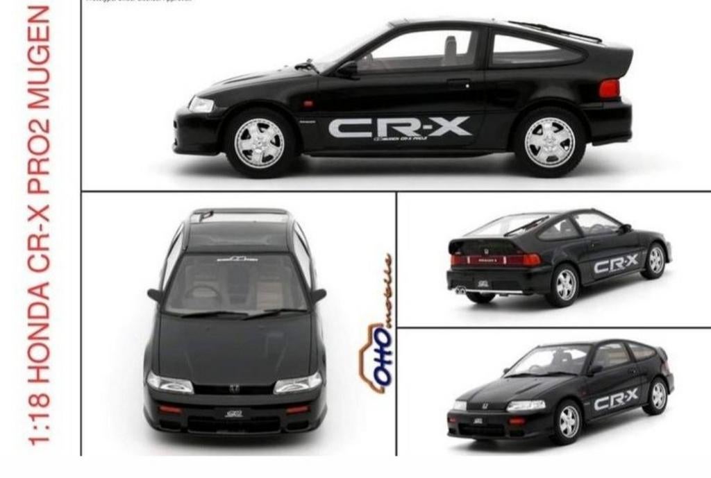 1:18 Honda CR-X Pro.2 Mugen uit 1989 Zwart Ottomobile, Hobby en Vrije tijd, Modelauto's | 1:18, Ophalen of Verzenden, Nieuw, Auto